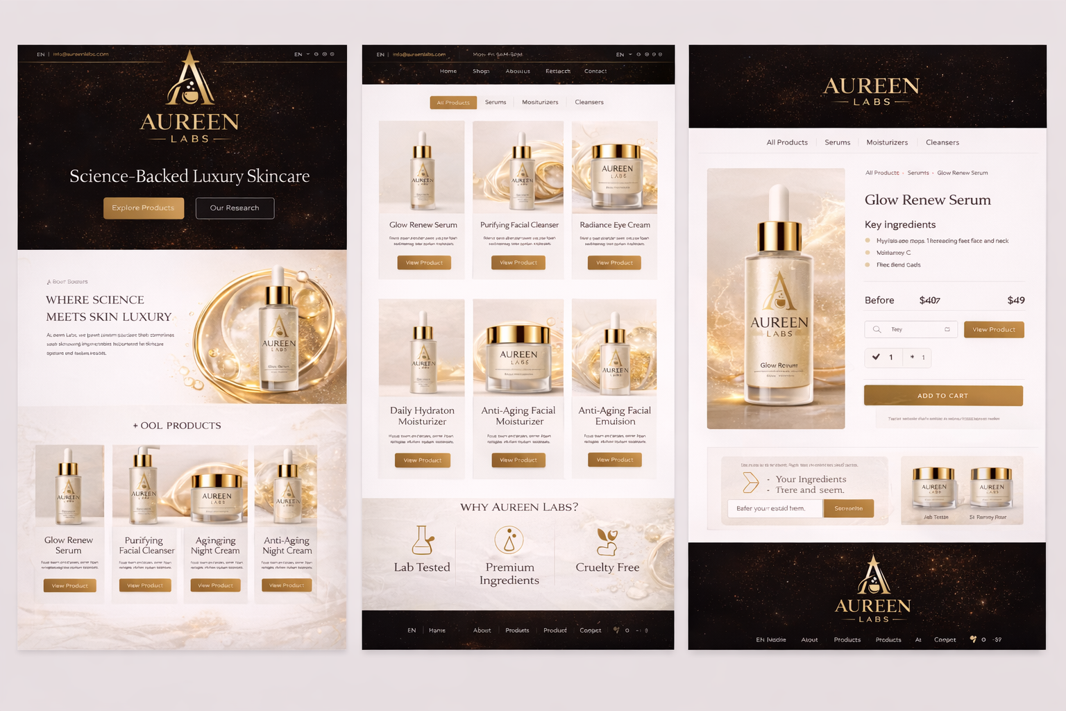 AUREEN LABS — Website Concept