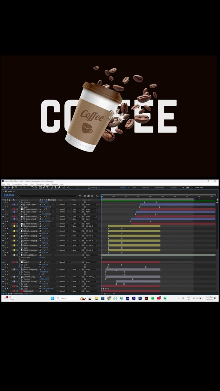 Still from original coffee motion graphics video